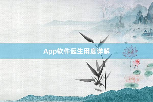 App软件诞生用度详解